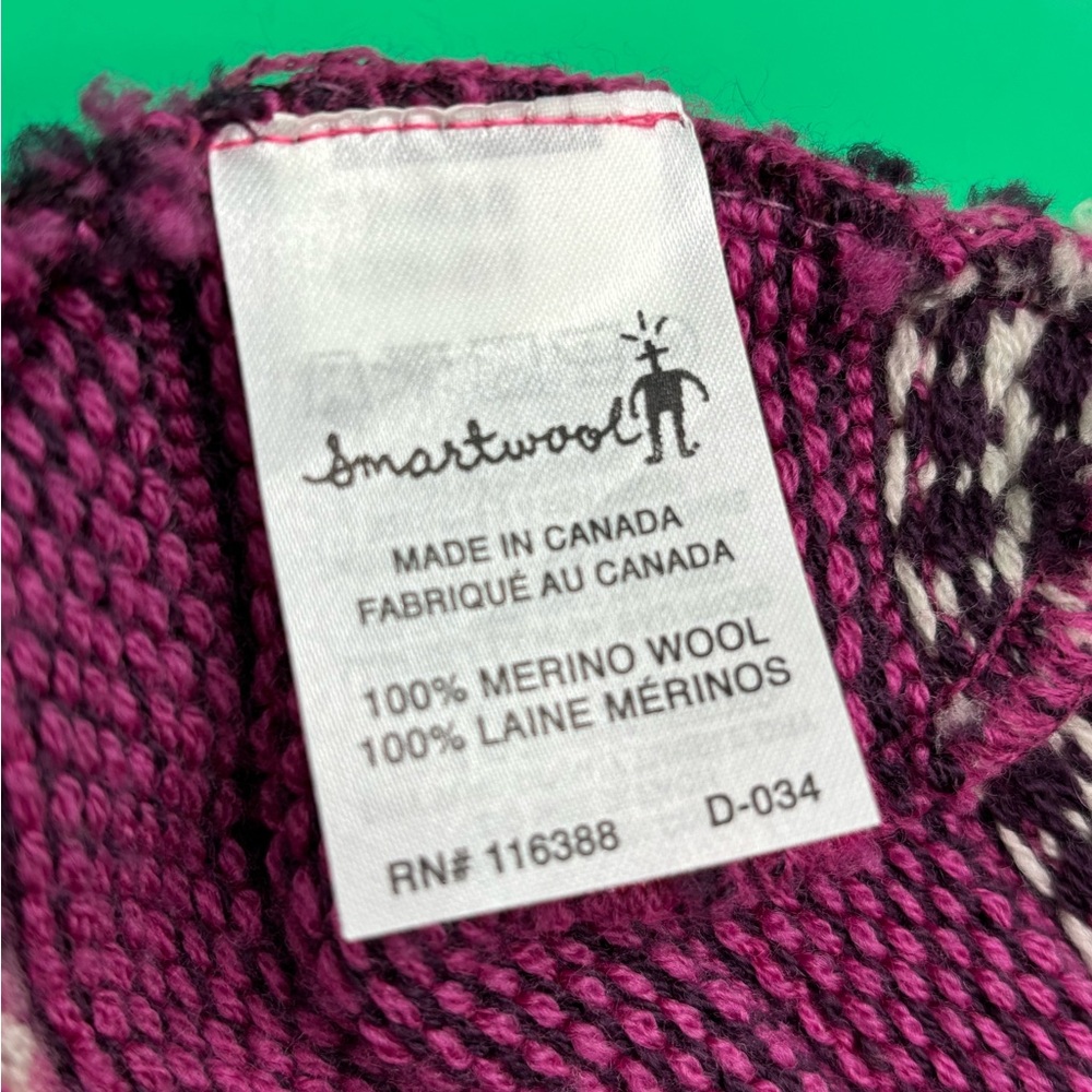 Childrens SMARTWOOL Winter Beanie Hat - Pink And Purple Outdoors Snow School - Picture 4 of 6